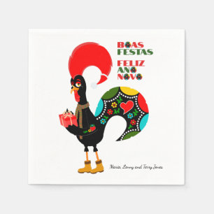 Minimal typografi jul - Portugisiska Hälsning Pappersservett