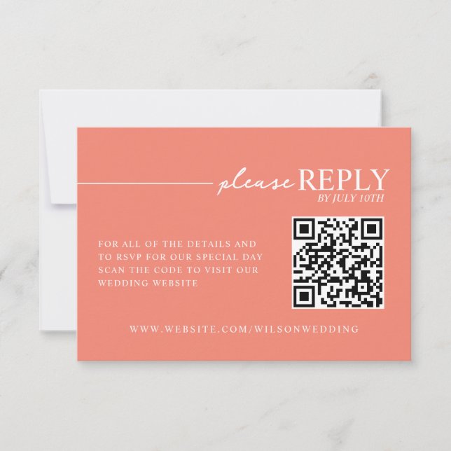 Minimal typografi koral QR-OSA kort (Framsida)