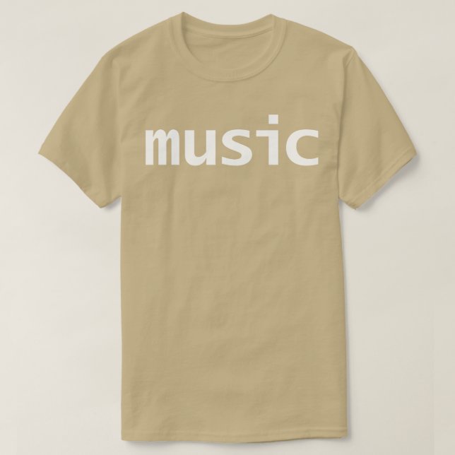 Minimal typografi Musikvit text T Shirt (Design framsida)