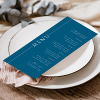 Minimal typografi Navy Blue Pub Mitzvah Menu