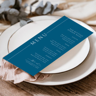 Minimal typografi Navy Blue Pub Mitzvah Menu Meny