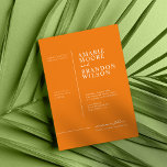 Minimal typografi orange bröllopsinbjudan inbjudningar<br><div class="desc">Denna minimala typografi orange bröllopsinbjudan är den perfekta inbjudan att skicka dina gäster för att fira din speciella dag. Den enkla och minimalistiska designen kompletterar alla par. Klicka för att anpassa ytterligare för textplacering och redigeringsverktyg för fullständig färganpassning.</div>
