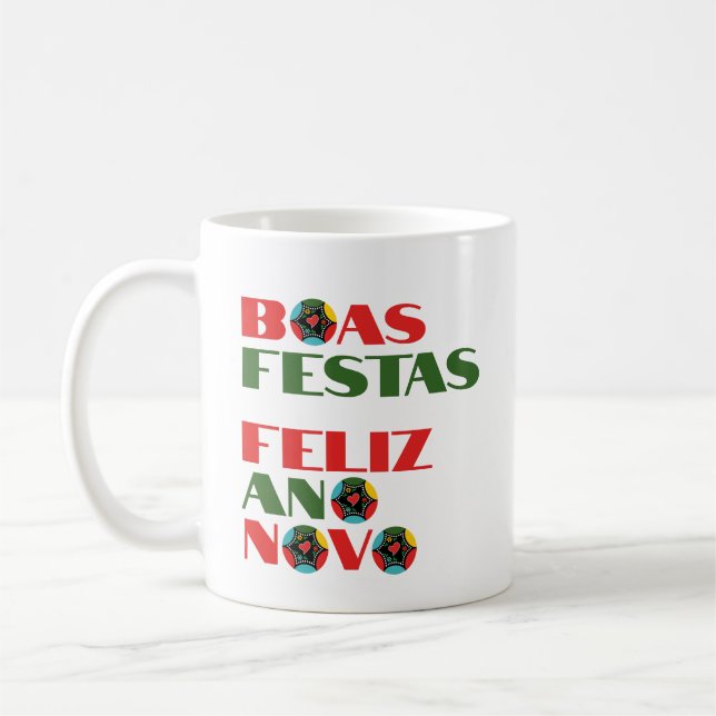 Minimal typografi Portugals julhälsningar Kaffemugg (Vänster)