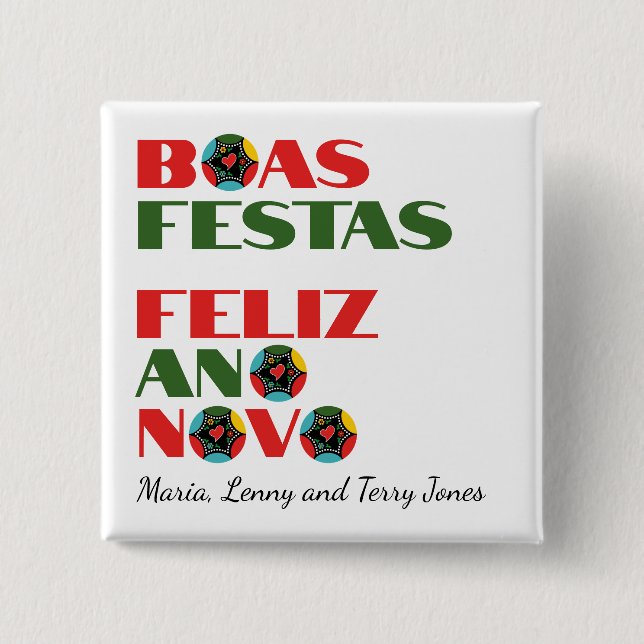 Minimal typografi Portugals julhälsningar Knapp (Framsida)