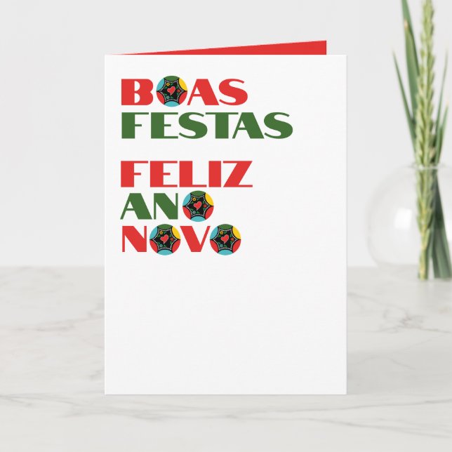 Minimal typografi Portugals julhälsningar Kort (Framsida)