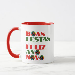 Minimal typografi Portugals julhälsningar Mugg