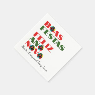 Minimal typografi Portugals julhälsningar Pappersservett