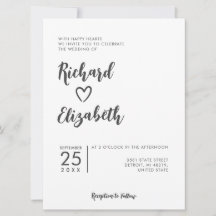 Minimal typografi rengör modern Bröllop
