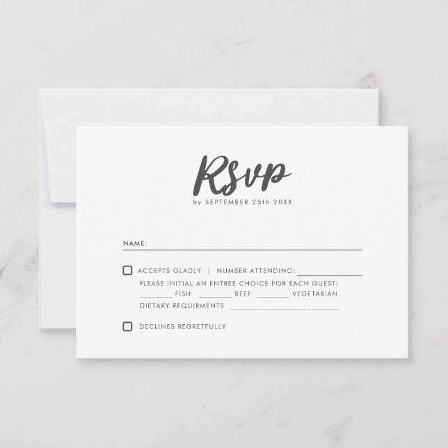 Minimal typografi - rengör modern Bröllop OSA (Framsida)