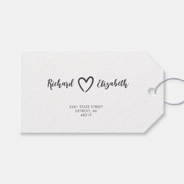 Minimal typografi rengör modern Bröllop Presentetikett (Framsidan (Horisontell))