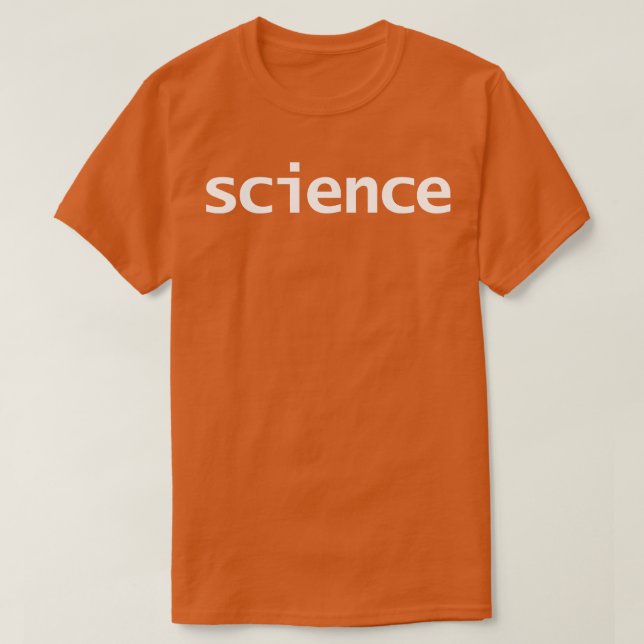 Minimal typografi Science White Text T Shirt (Design framsida)