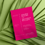 Minimal typografi-Shock rosa-bröllopsinbjudan Inbjudningar<br><div class="desc">Denna minimala typografi-inbjudan till Shock rosa är perfekten inbjudan för att skicka dina gäster till din speciella dag. Den enkla och minimalistiska utformningen passar alla par. Klicka om du vill anpassa texten ytterligare och redigera verktyg för anpassning av fullt färg.</div>