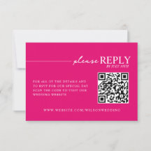 Minimal typografi Shock rosa QR-OSA kort