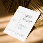 Minimal typografi, svart och vit Bröllop Inbjudningar<br><div class="desc">Den här minimala typografin Black and White Wedding-inbjudan är perfekten inbjudan för att skicka dina gäster till firandet av din speciella dag. Den enkla och minimalistiska utformningen passar alla par. Klicka om du vill anpassa texten ytterligare och redigera verktyg för anpassning av fullt färg.</div>