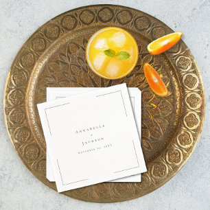 Minimal typografi, svart och vit Bröllop Pappersservett