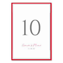 Minimal typografi Timless Elegant Cherry Red Bordsnummer