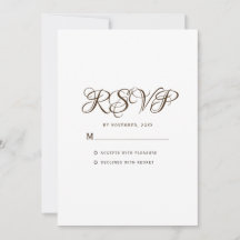 Minimal typografi vit bröllops-RSVP-kort