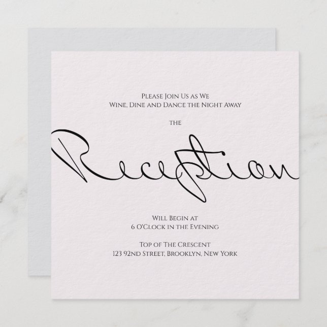 Minimal typografisk kul men formell bröllop inbjudningar (Fram/baksida)