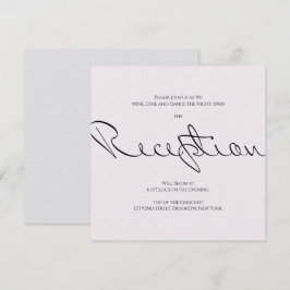 Minimal typografisk kul men formell bröllopsfest inbjudningar