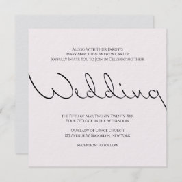 Minimal typografisk Roligt ännu Formell Bröllop Inbjudningar