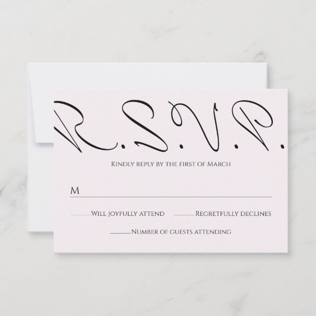 Minimal typografisk Roligt ännu Formell Bröllop OSA Kort (Framsida)