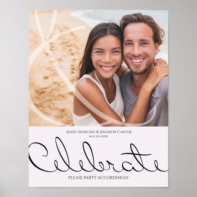 Minimal typografisk Roligt ännu Formell Bröllop Poster (Framsidan)