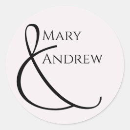 Minimal typografisk Roligt ännu Formell Bröllop Runt Klistermärke