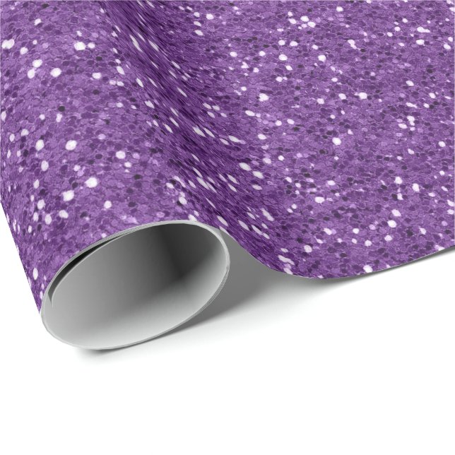 Minimal Ultra Violet Lila Glitter Mauve Lilac Presentpapper (Rullad Hörn)