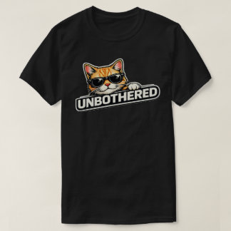Minimal Unbothered Cat Mood Design T Shirt