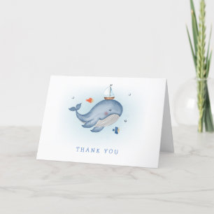 Minimal under Se Whale Nautica Baby Shower Tack Kort