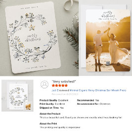 Minimal utandning av Organic God jul Star till fot Julkort