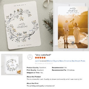 Minimal utandning av Organic God jul Star till fot Julkort