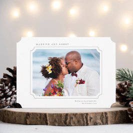 Minimal utpräglad och merry Newlyweds Photo Ligcap Julkort