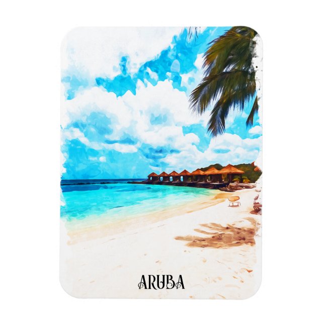 Minimal Vacation för Aruba-Västindien Magnet (Vertikal)