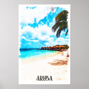 Minimal Vacation för Aruba-Västindien Poster