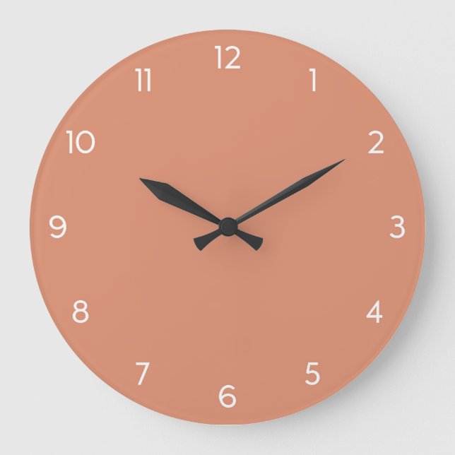 Minimal väggklocka - korallöns Rosa (Framsida)