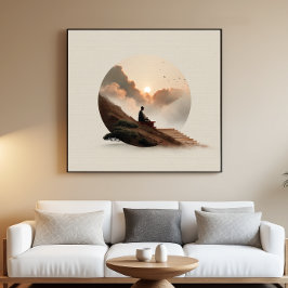 Minimal väggkonst för solnedgång med Zen-Abstrakt Perfect Poster