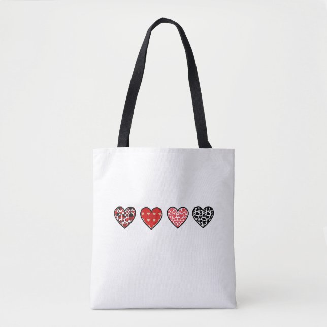 minimal valentine hearts / “cute love pattern” tygkasse (Framsida)