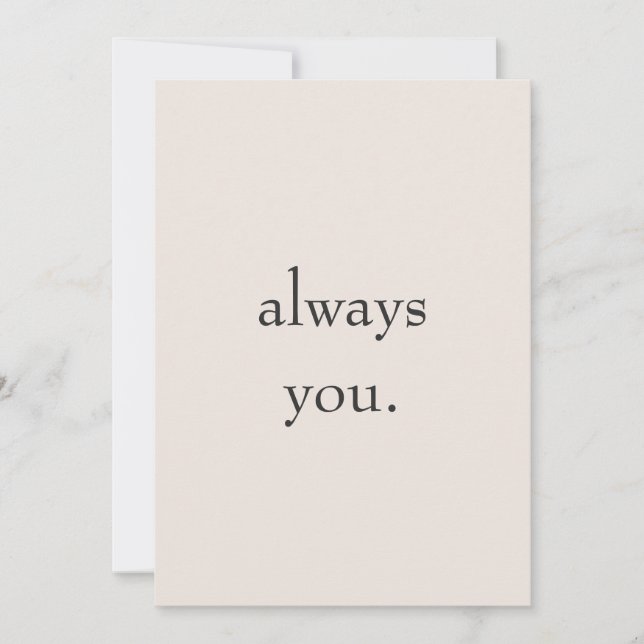 Minimal Valentine Printable Card | Always you. Julkort (Framsida)