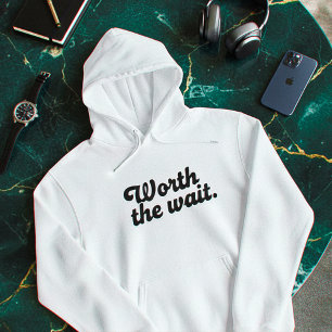 Minimal “Värt Att Vänta” Hoodie – Ren Estetik
