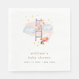 Minimal vattenfärg Boho Bunny Stars Baby Shower Pappersservett
