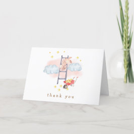 Minimal vattenfärg Boho Bunny Stars Baby Shower Tack Kort