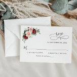 Minimal vattenfärg Burgundy  blommor Bröllop OSA Kort<br><div class="desc">Det här anpassadet är designat för att samordna med vår samling av romska blommor i bröllop,  med vattenfärgsburguner och  blommigtar med gröna löv och kalligrafi-skriptgrafik,  parad med ett klassserif & modern sans font in black. Matchande objekt är tillgängliga.</div>