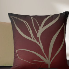 Minimal vattenfärgsburgundy kudde