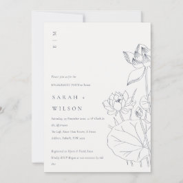 Minimal vattenfri Blommigt Sketch Förlovning Inbju Tack Kort