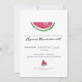 Minimal vattenmelon söt flicka sommar baby shower inbjudningar