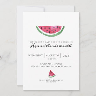 Minimal vattenmelon söt flicka sommar baby shower inbjudningar