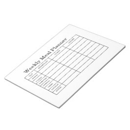 Minimal veckobaserad måltidsplaneringsnotisblock anteckningsblock