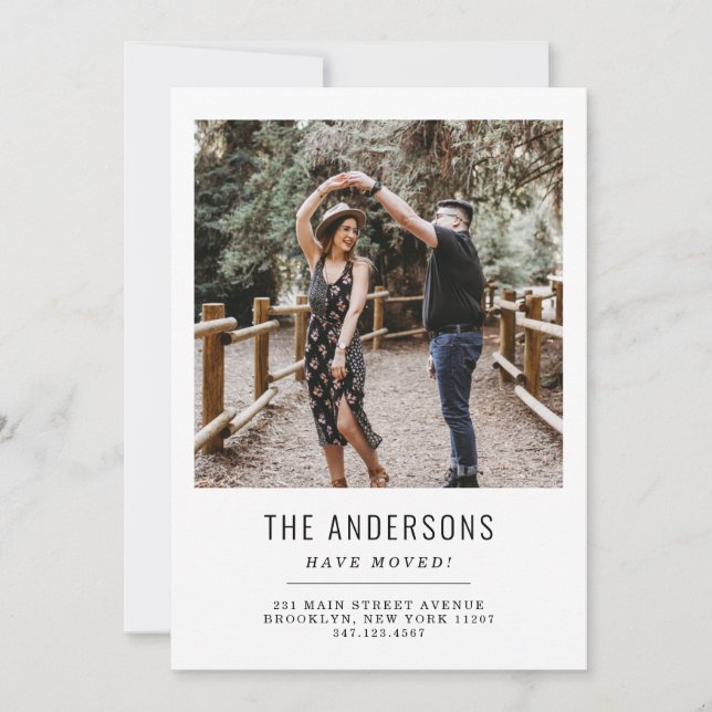 Minimal Vi har flyttat Byte av Adress Photo Flytta Meddelande (Framsida)