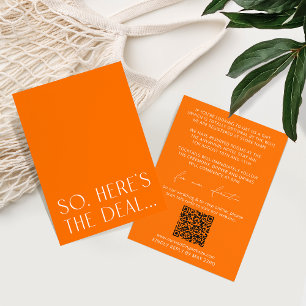 Minimal Vibrant Orange Information Card & OSA QR-k Tilläggskort